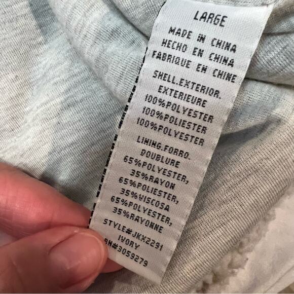 Thread & Supply 1/4 zip mock neck pullover Fuzzy Sherpa Sweatshirt L - Picture 4 of 8